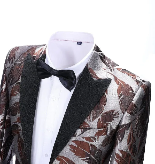Men's Casual Patterned Peak Lapel Blazer