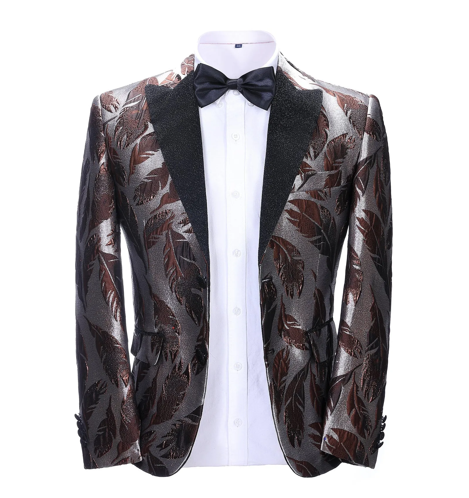 Men's Casual Patterned Peak Lapel Blazer