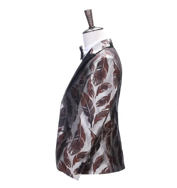 Men's Casual Patterned Peak Lapel Blazer