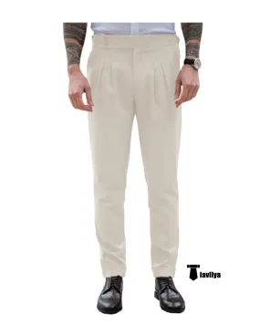 Men's Formal Pants Pleated Front Regular Fit Trousers