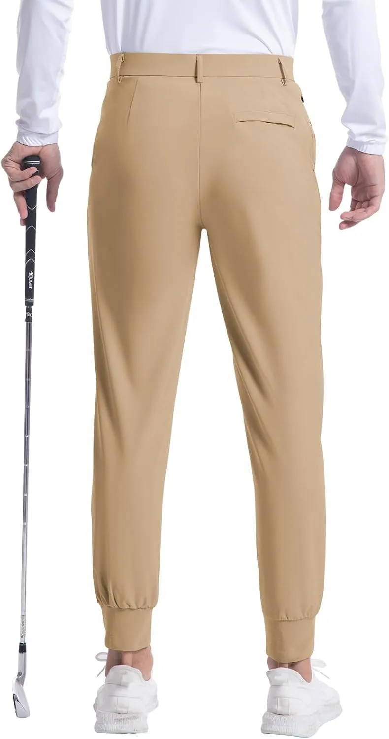 Men's Golf Pants Stretch Sweatpants with Pockets Slim Fit Work Casual Joggers Pants Lightweight Casual Trousers