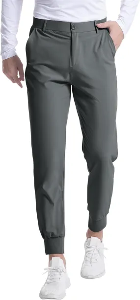 Men's Golf Pants Stretch Sweatpants with Pockets Slim Fit Work Casual Joggers Pants Lightweight Casual Trousers