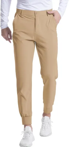 Men's Golf Pants Stretch Sweatpants with Pockets Slim Fit Work Casual Joggers Pants Lightweight Casual Trousers