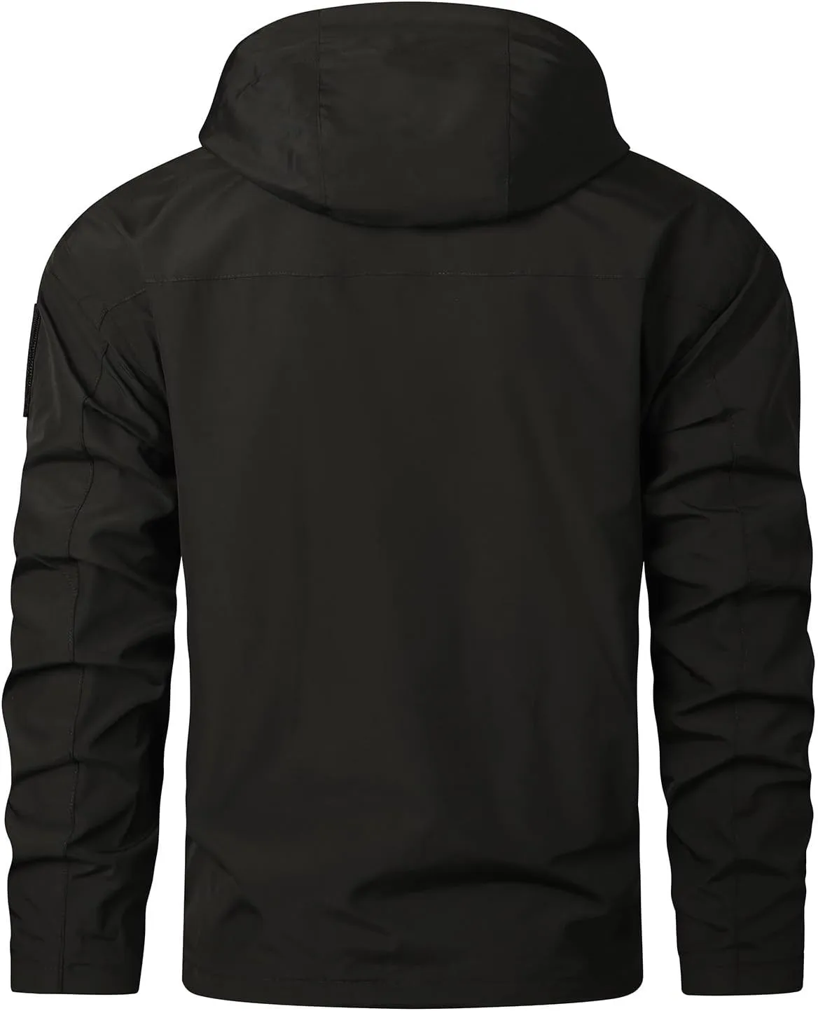 Men's Outdoor Waterproof Soft Shell Hooded Military Tactical Jacket Mountaineering Riding Windproof Work Coat Outwear