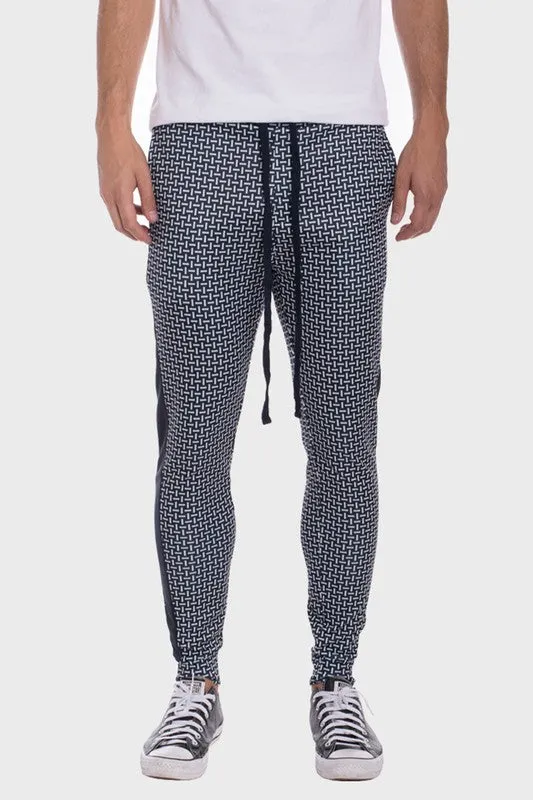 MEN'S Patterned Sweatpants with Side Stripe