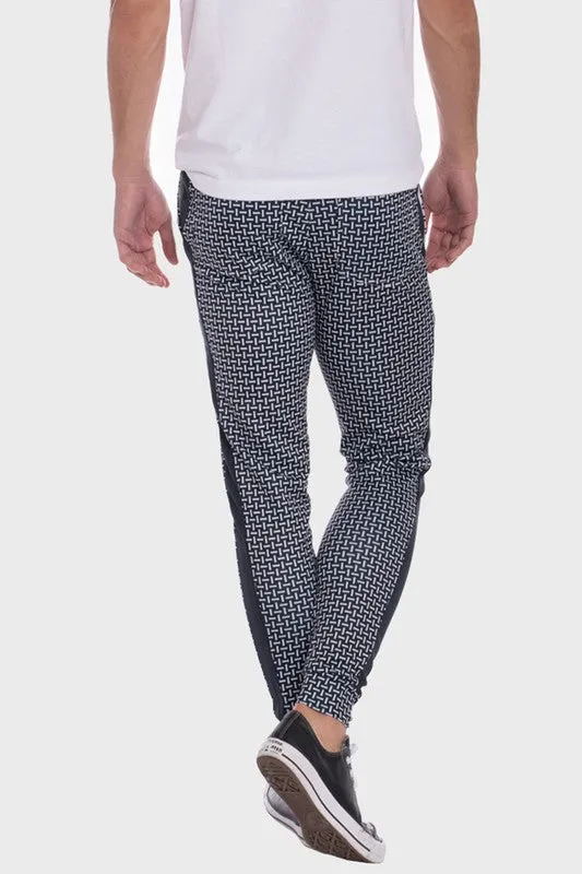 MEN'S Patterned Sweatpants with Side Stripe