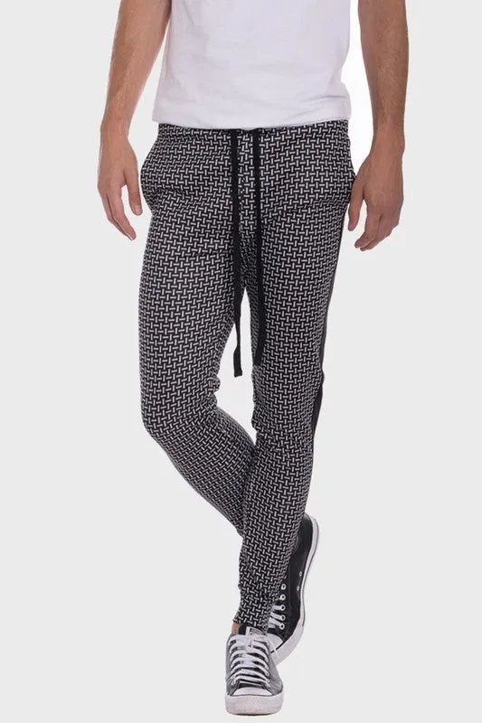 MEN'S Patterned Sweatpants with Side Stripe