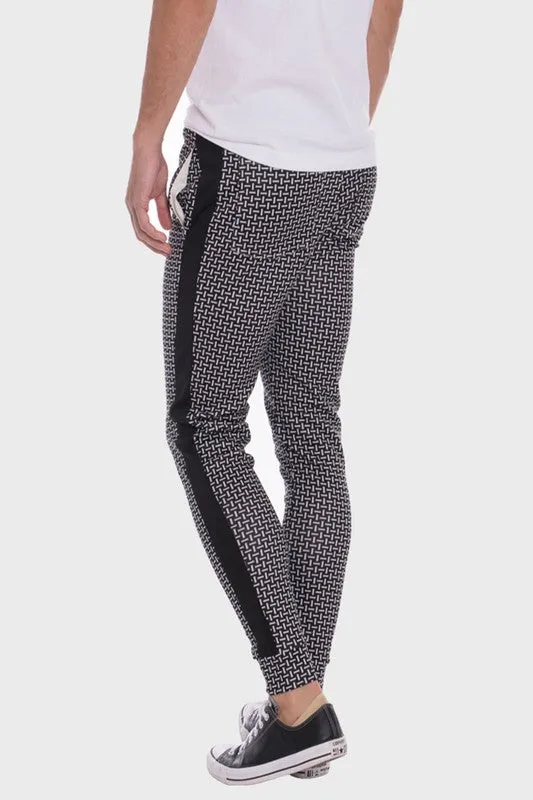 MEN'S Patterned Sweatpants with Side Stripe
