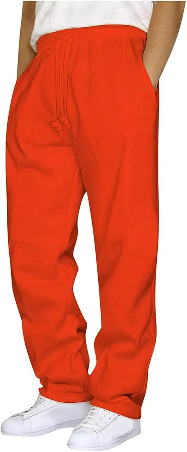 Men's Wide Leg Pants for Curvy Women,Stretchy Comfortable Lounge Pants