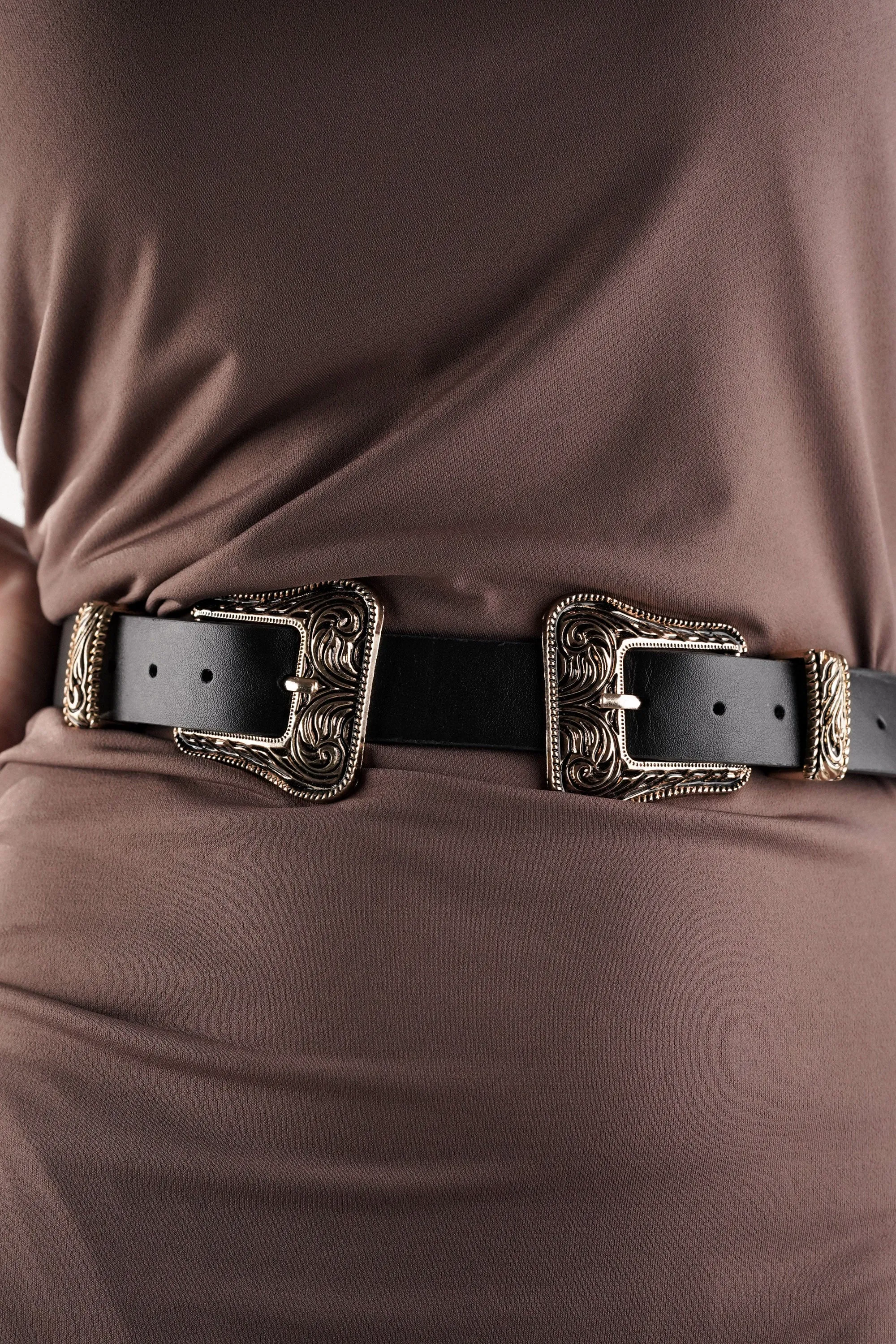 Midnight Double Buckle Belt
