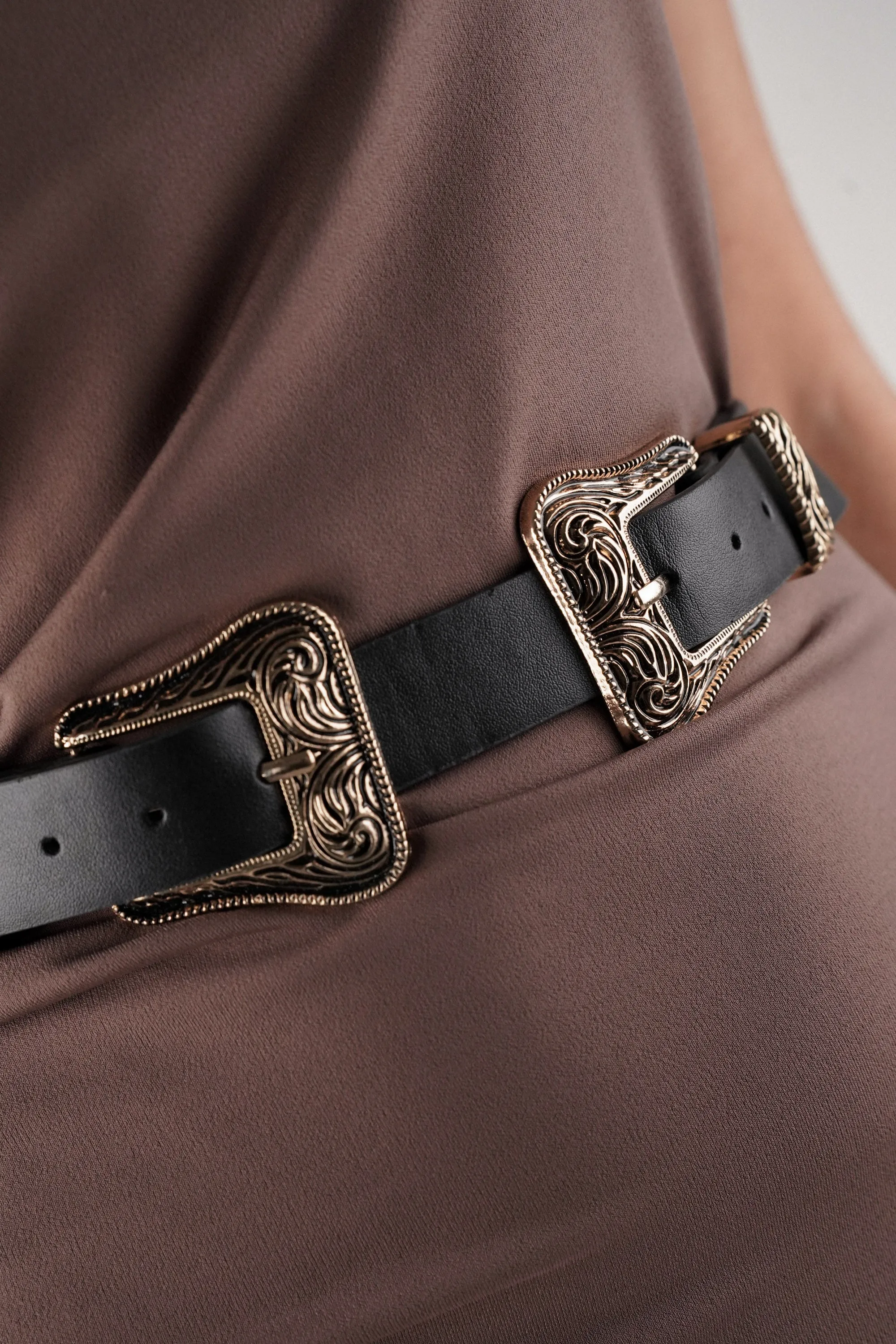 Midnight Double Buckle Belt