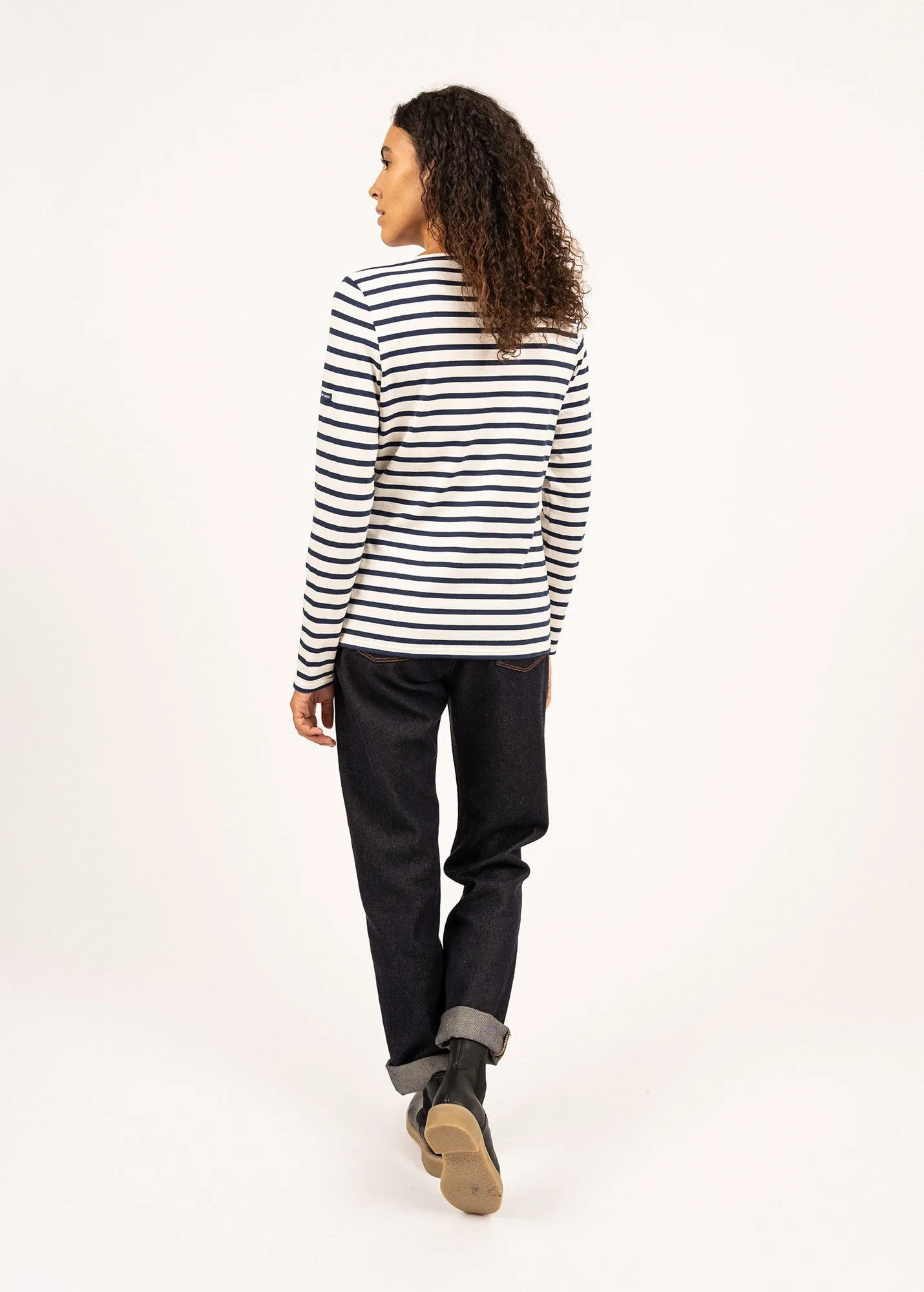 Minquidame striped sailor shirt - regular fit, in light cotton (ECRU/MARINE)