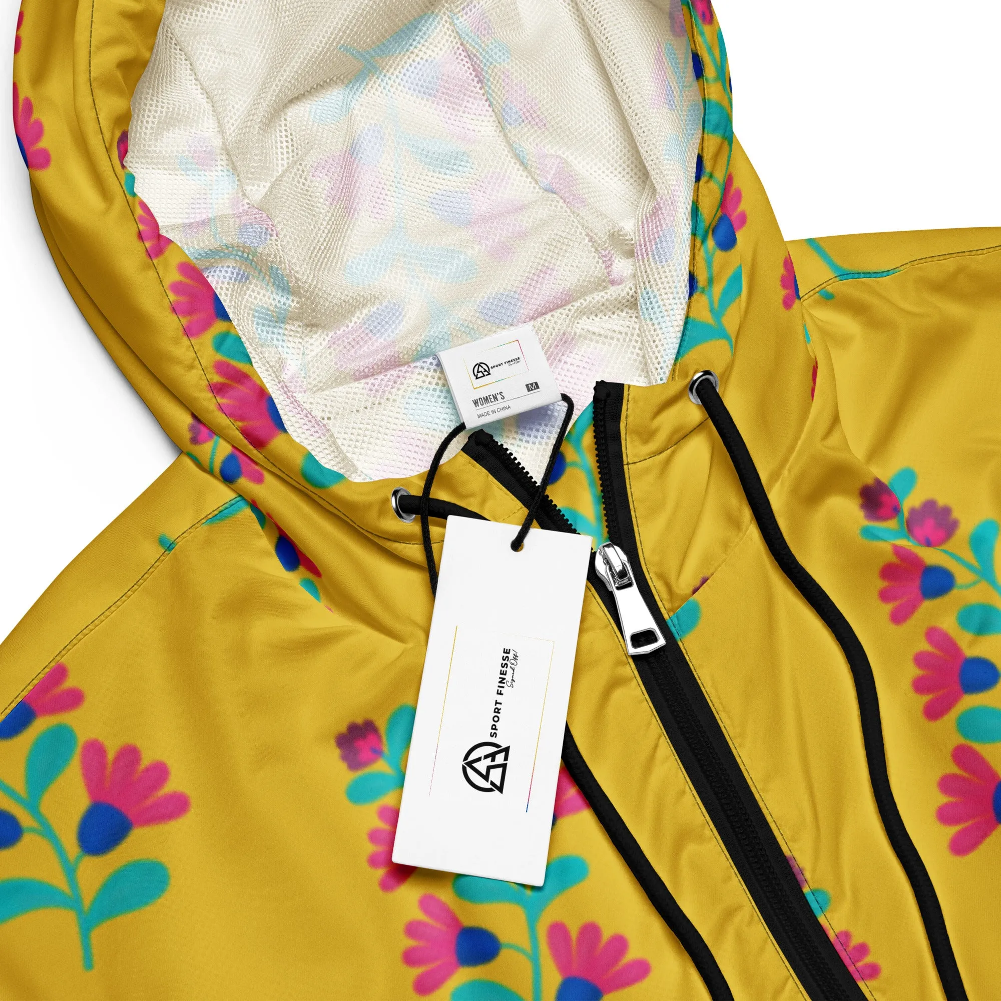 Mustard Folk Floral cropped windbreaker