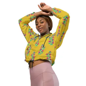 Mustard Folk Floral cropped windbreaker