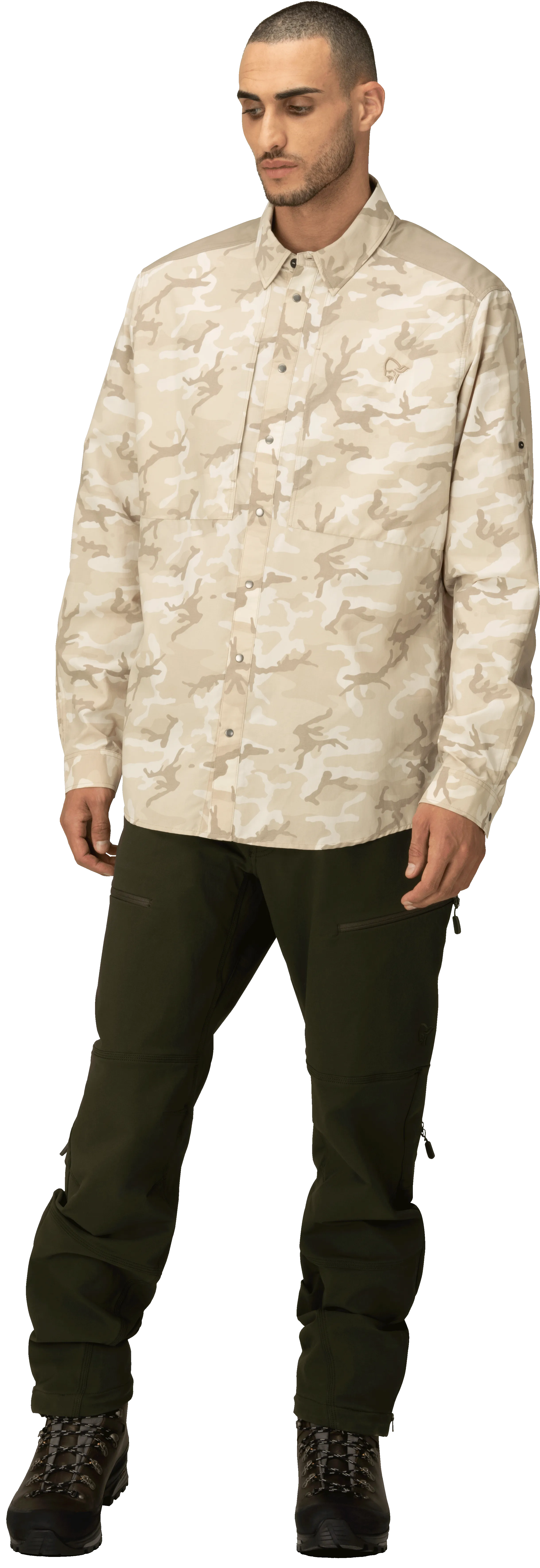 Norrøna Men&#x27;s Femund Light Shirt Beige Camo | Buy Norrøna Men&#x27;s Femund Light Shirt Beige Camo here | Outnorth