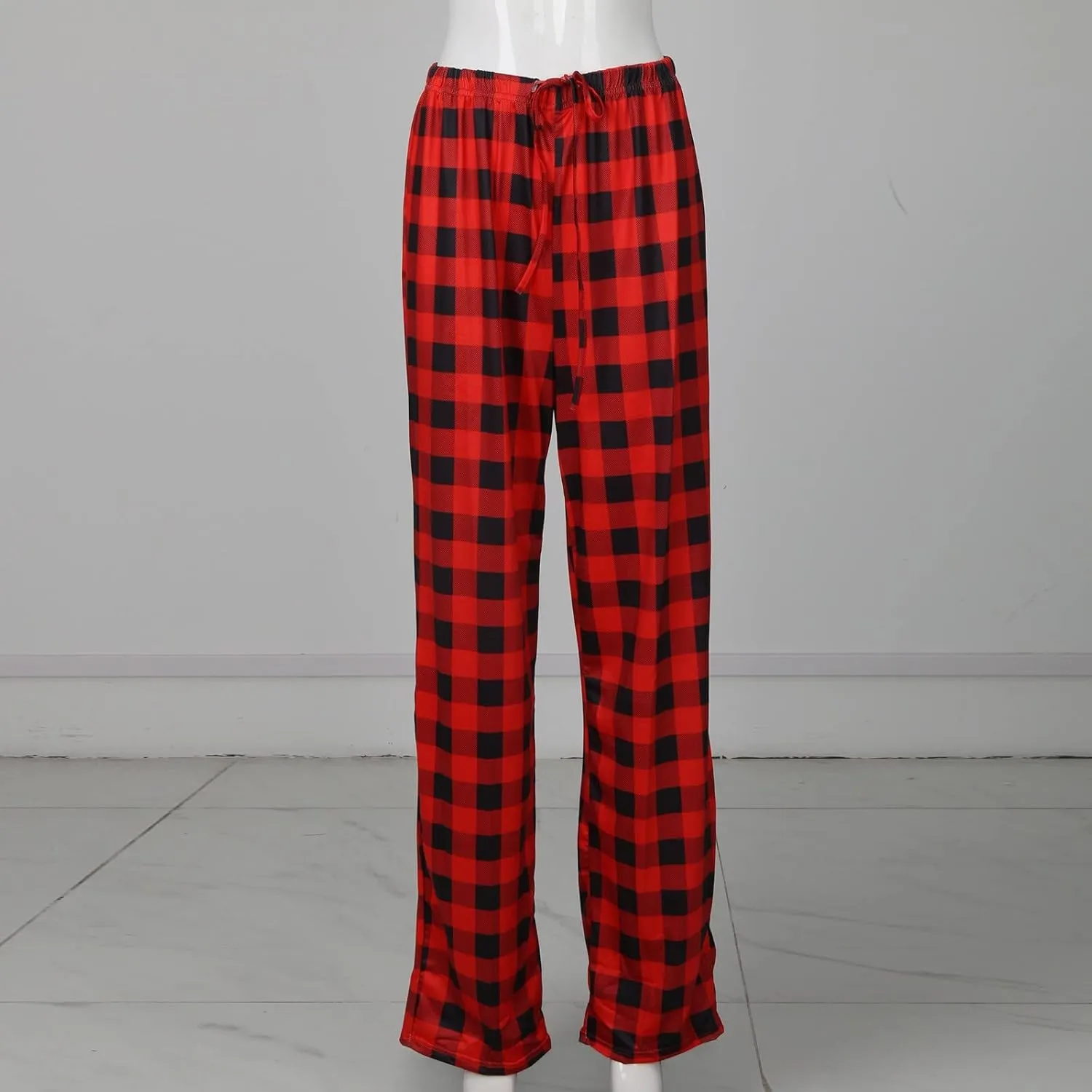 Pajamas Pants for Women 2024 Plaid Pants Soft Comfy Stretchy Drawstring Christmas Sleep Botton Pants