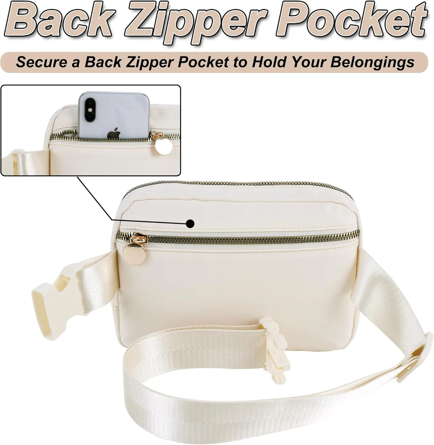 Personalized Belt Bag for Women Girls - Fashion Mini Waist Packs with Adjustable Strap - Trendy Travel Fanny Pack Crossbody Bags with Initial Letter - Teen Gifts | Cream,J