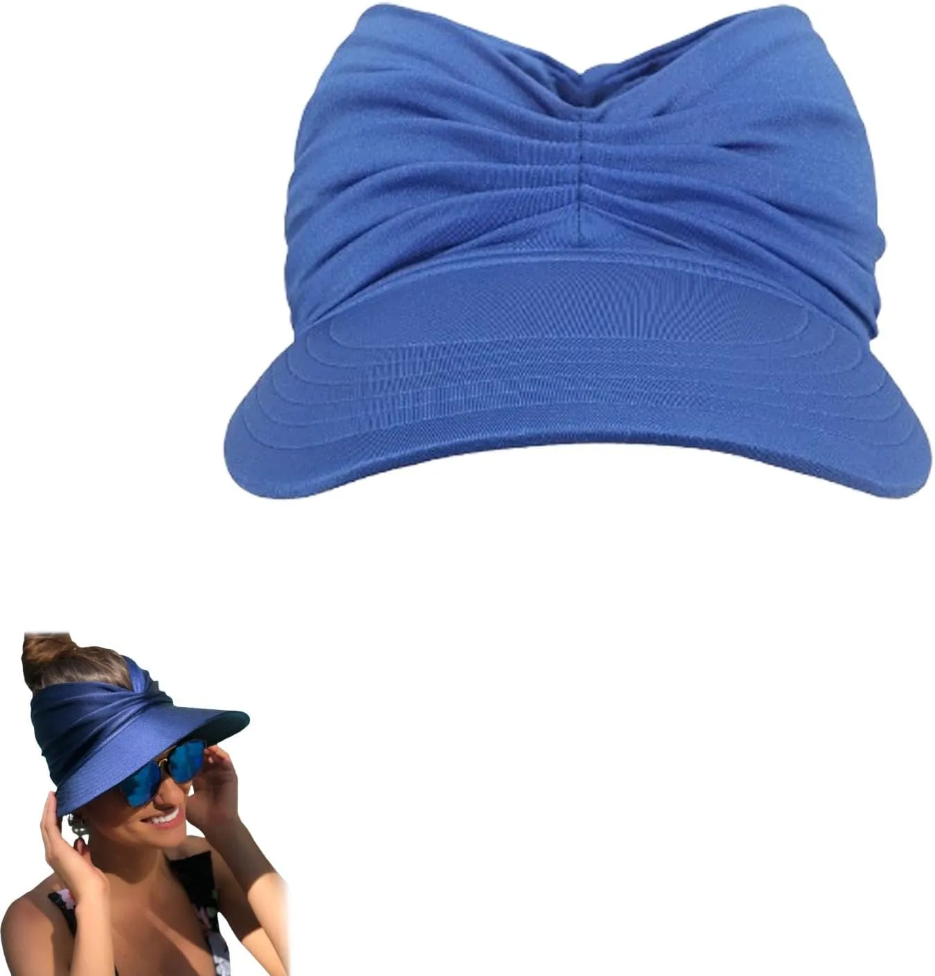 Peshoriadm Sun Hats, 2025 New Wide Brim Breathable Empty Elastic Top Ponytail Sun Beach Hats for Women