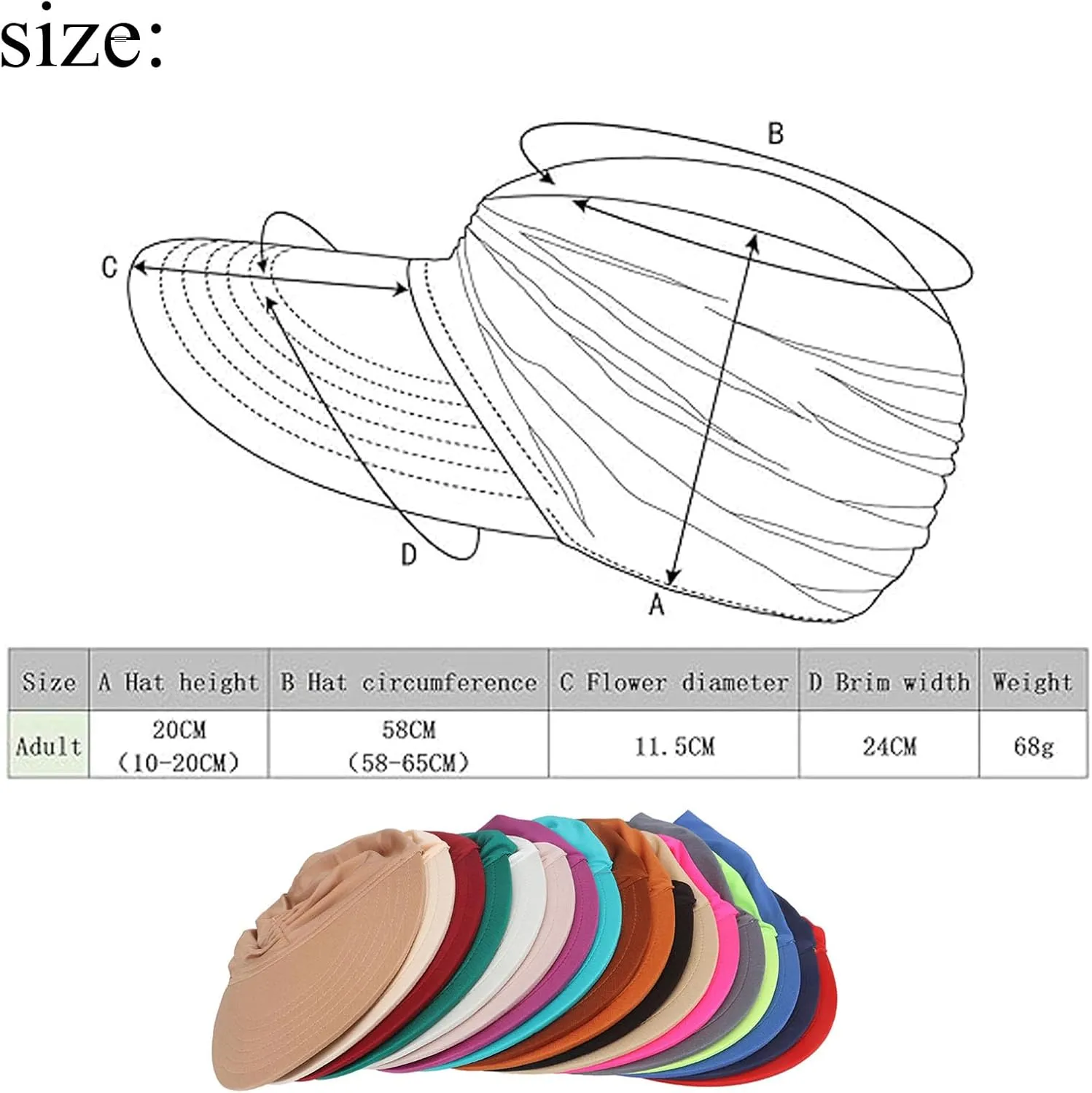 Peshoriadm Sun Hats, 2025 New Wide Brim Breathable Empty Elastic Top Ponytail Sun Beach Hats for Women