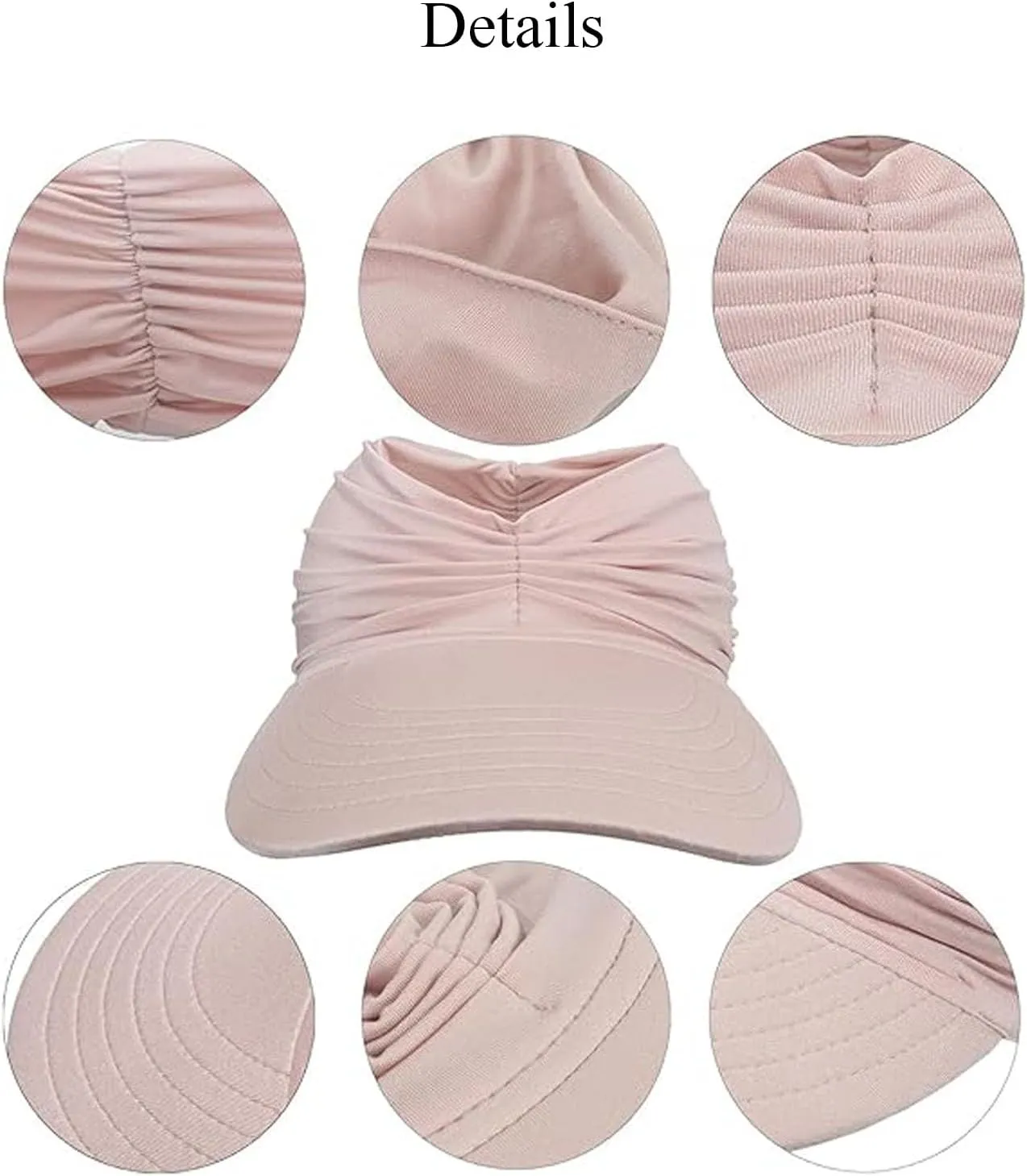Peshoriadm Sun Hats, 2025 New Wide Brim Breathable Empty Elastic Top Ponytail Sun Beach Hats for Women