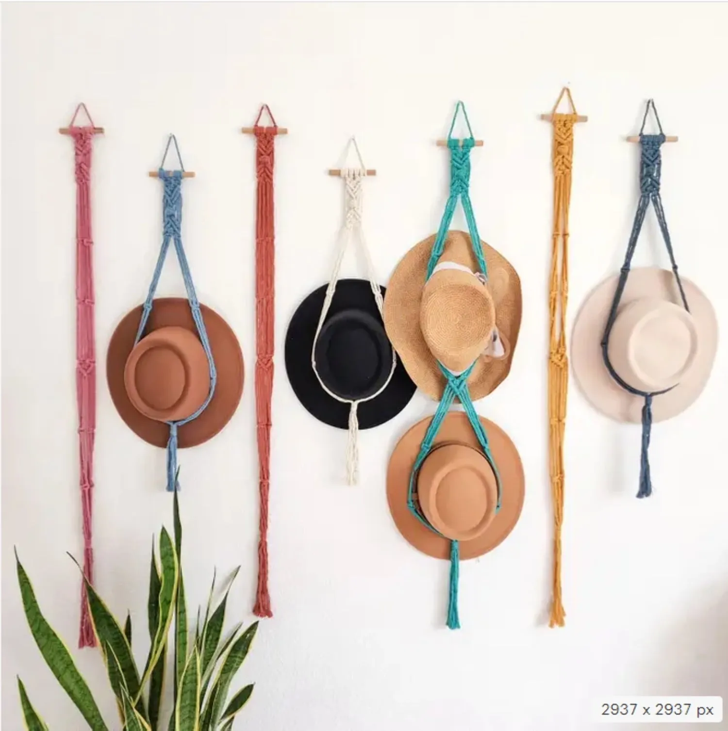 premium Macrame Hat Holder, Wall Mounted Hat Display Rack