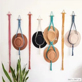 premium Macrame Hat Holder, Wall Mounted Hat Display Rack