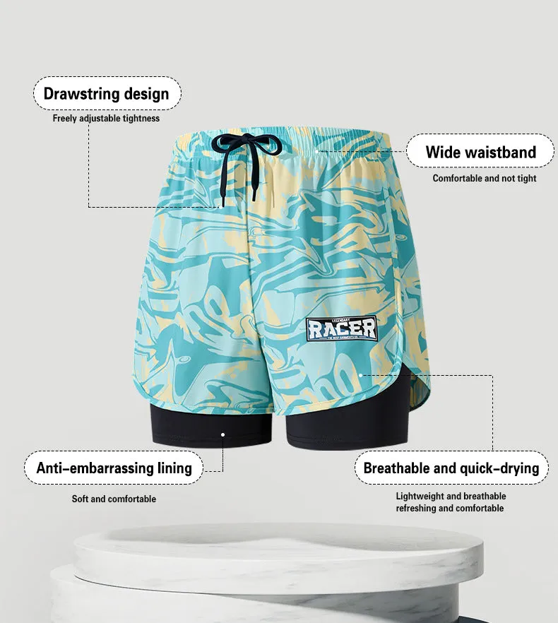 Professional men's double-layer boxer shorts suit