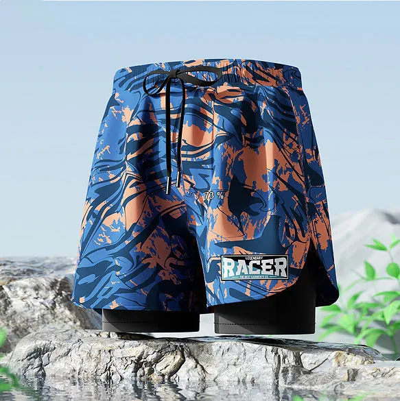 Professional men's double-layer boxer shorts suit