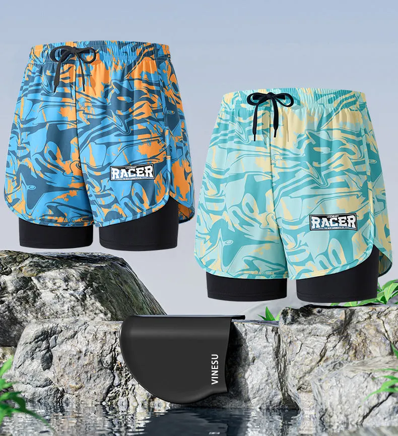 Professional men's double-layer boxer shorts suit