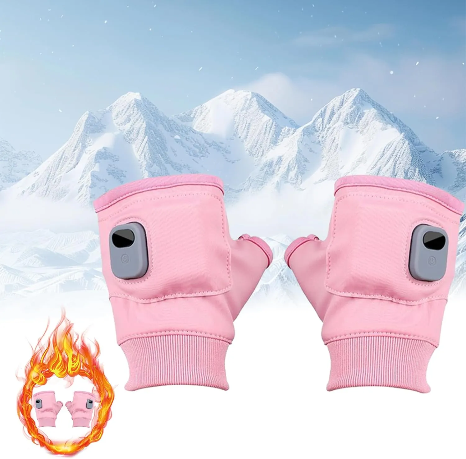 Rechargeable Heated Fingerless Gloves for Cold Weather - Men & Women