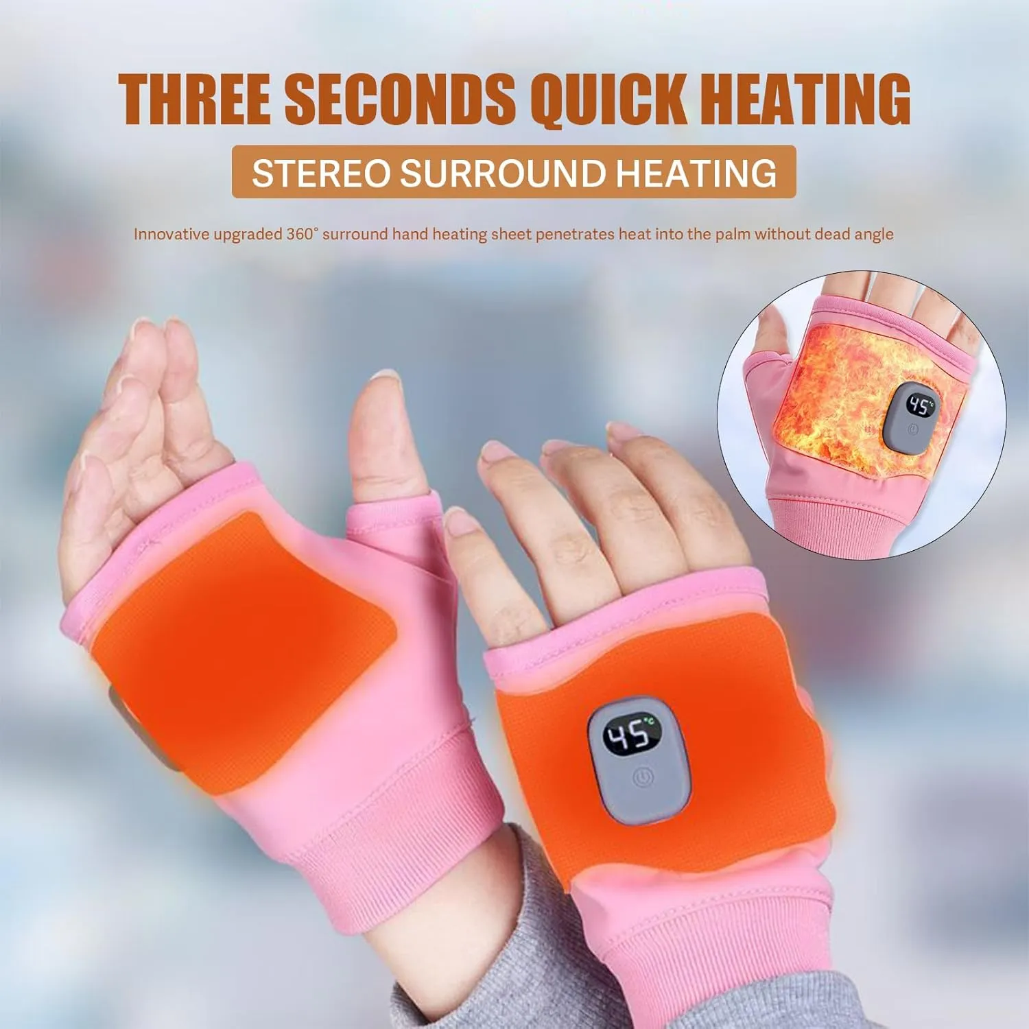 Rechargeable Heated Fingerless Gloves for Cold Weather - Men & Women