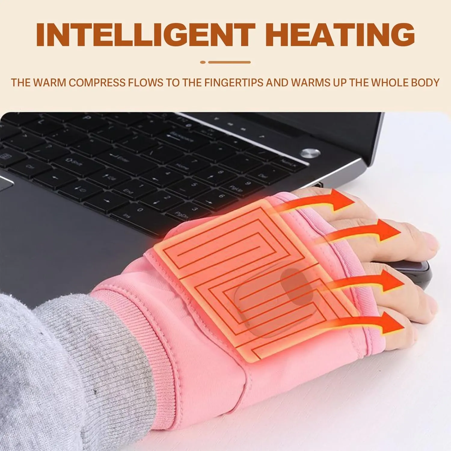 Rechargeable Heated Fingerless Gloves for Cold Weather - Men & Women