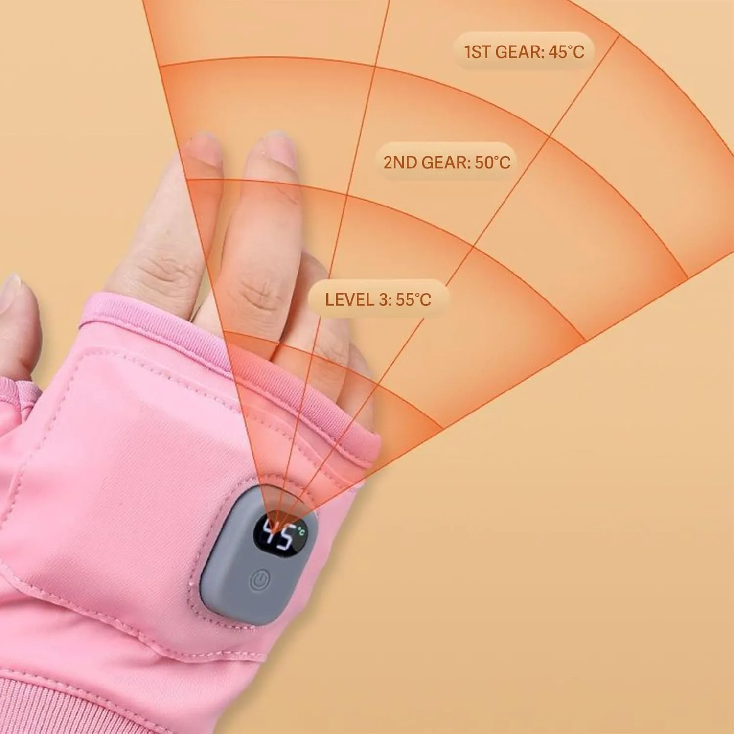 Rechargeable Heated Fingerless Gloves for Cold Weather - Men & Women