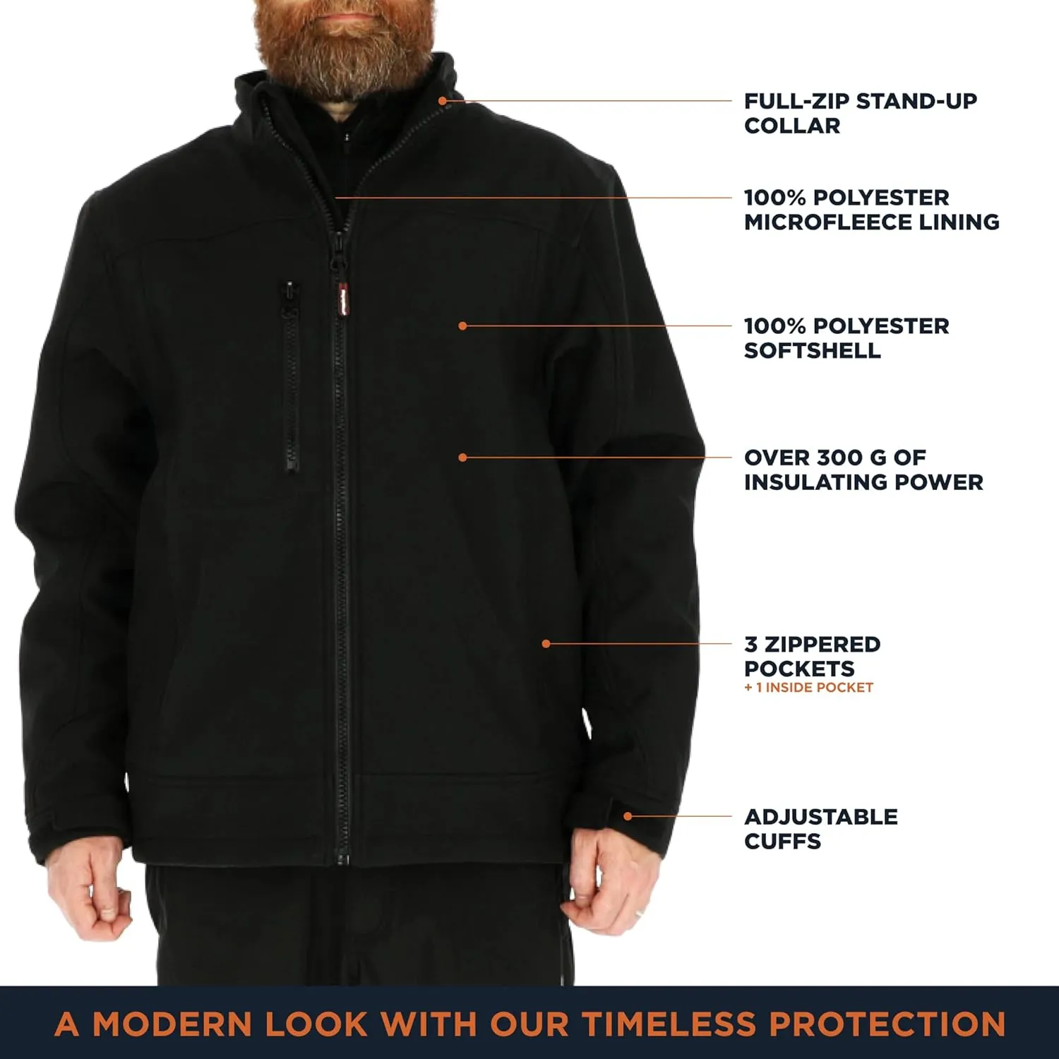 RefrigiWear Water-Resistant Insulated Softshell Jacket with Soft Micro-Fleece Lining
