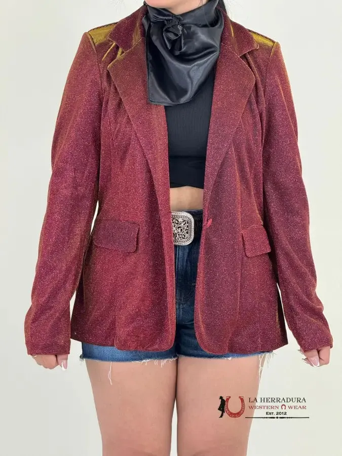 ROCK&ROLL BURGUNDY IRIDESCENT BLAZER
