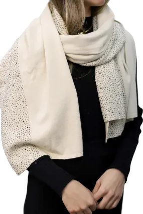 Scarf With Embellished Trim - Ivory