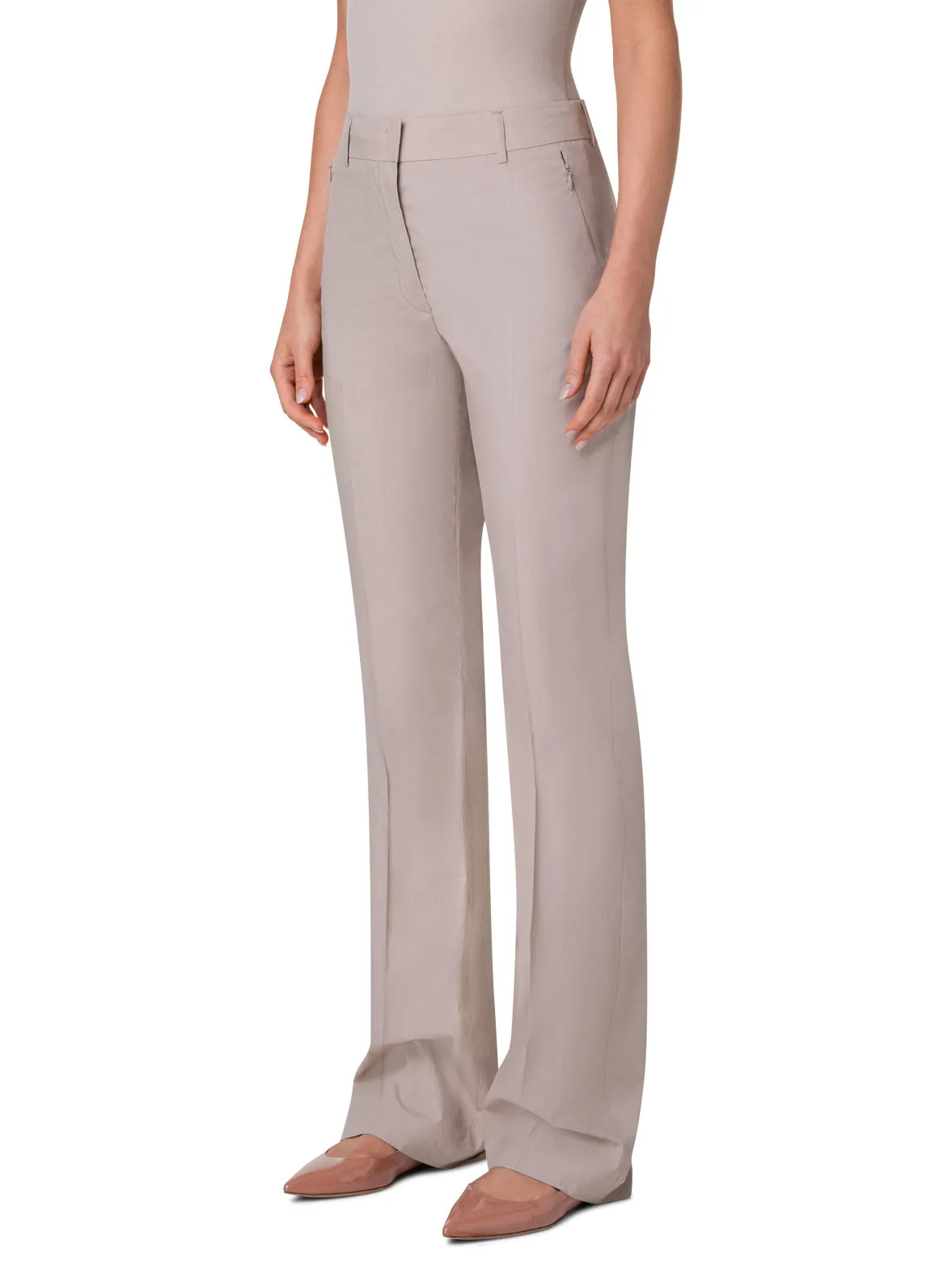 Slight Bootcut Cotton Poplin Pants