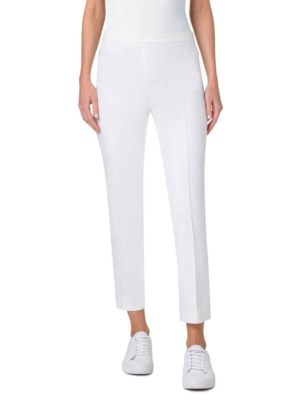Slim Ankle-Length Cotton Techno Stretch Pants