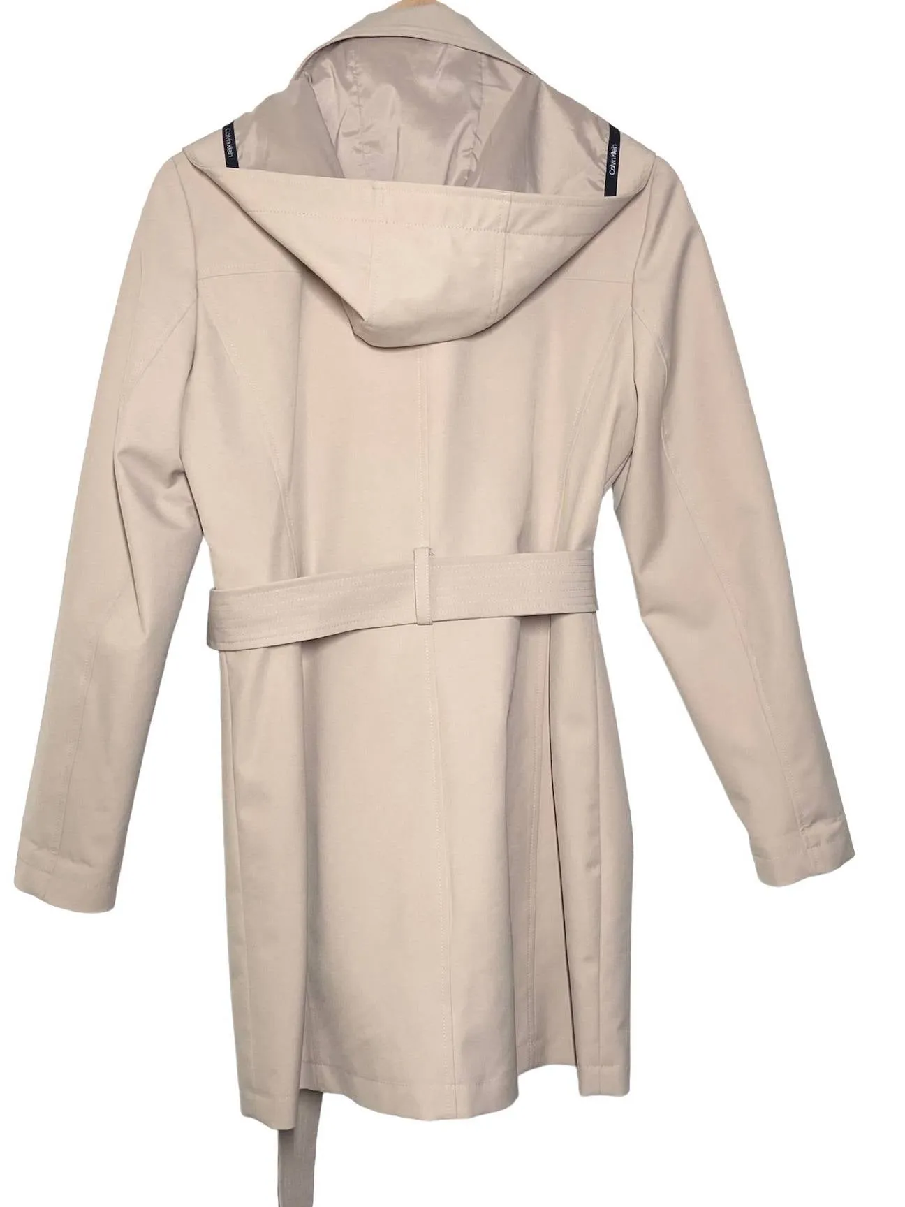 Soft Summer Beige Hooded Belted Jacket