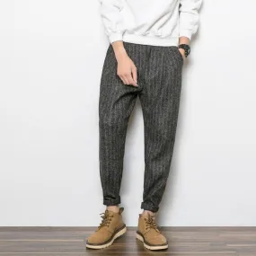 Striped casual pants harem pants