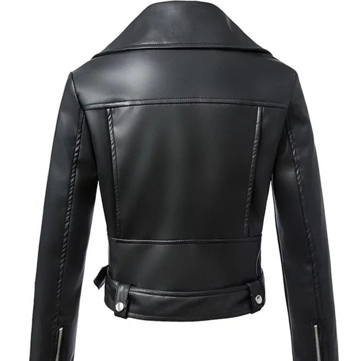 Stylish Black Zipped Leather Jacket
