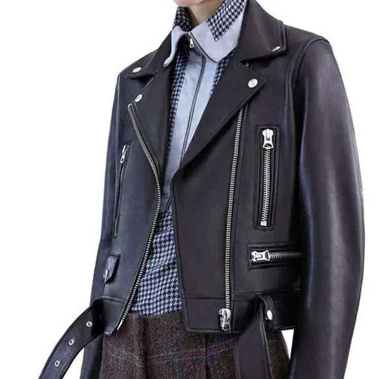 Stylish Black Zipped Leather Jacket