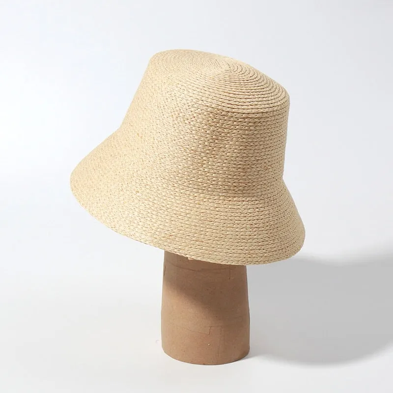 Sun Straw Bucket Hats - Foldable Beach Hats for Summer - Ladies Vacation Hat