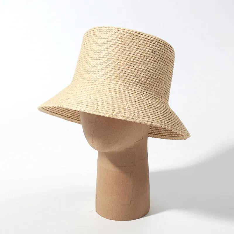 Sun Straw Bucket Hats - Foldable Beach Hats for Summer - Ladies Vacation Hat