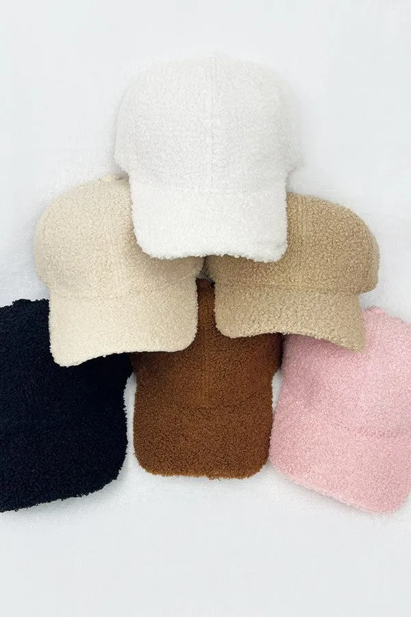 Teddy Fleece Faux Lamb Baseball Cap