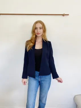 THE FOLD London Navy Blazer Suit Jacket Wool Blend size 10