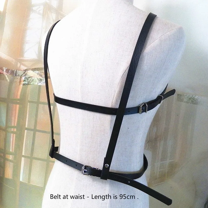 Trendy fashion Gothic Pentagram Leather Punk Binding Accessories Waist Chain Belt