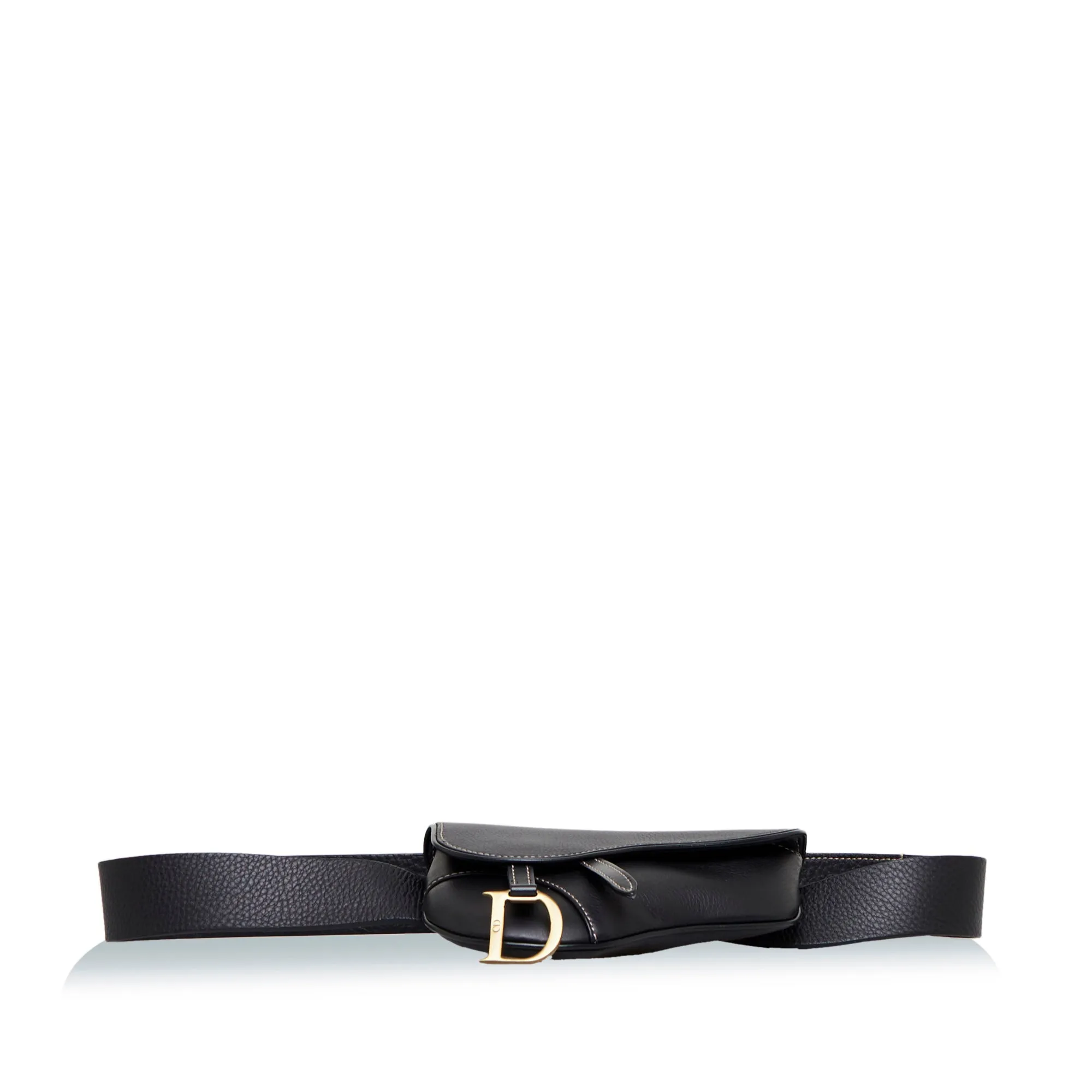 Trendy Inspired Dior Saddle Belt Bag Black Calfskin
