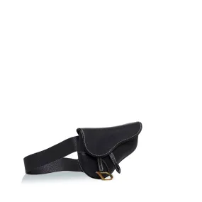 Trendy Inspired Dior Saddle Belt Bag Black Calfskin
