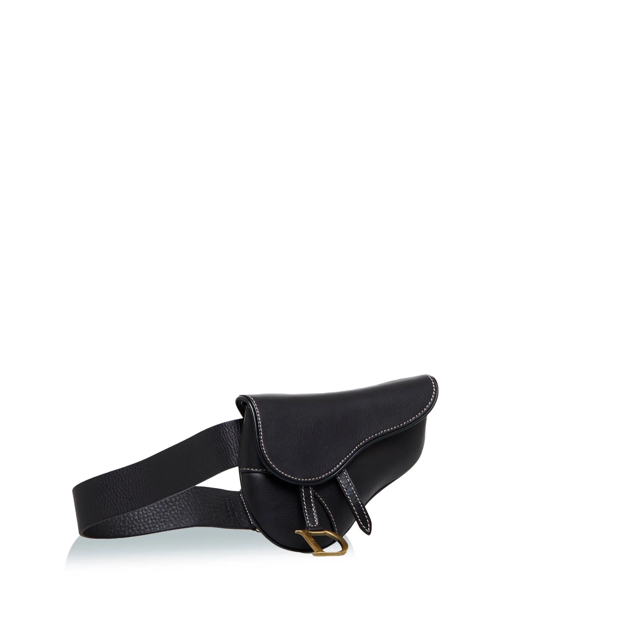 Trendy Inspired Dior Saddle Belt Bag Black Calfskin